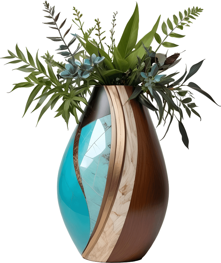 Collection song of the waves Art Deco Vase, PNG product image (1)