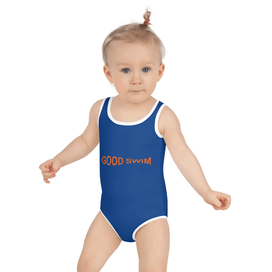 Good Swim Orange on Dark Blue Kids Swimsuit product image (6)