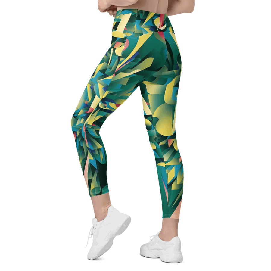 Abstract Lithographic Pattern Design Leggings with pockets - V8 product image (9)
