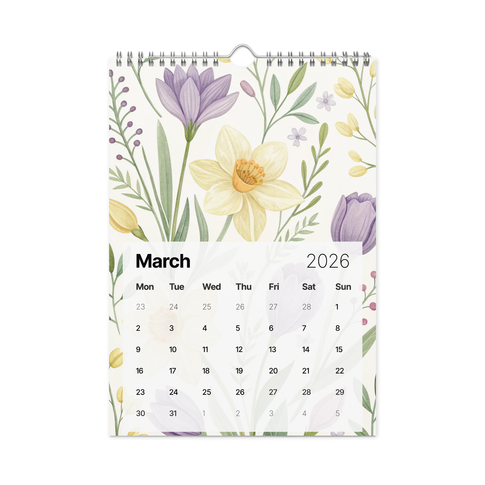 Seasons in Bloom – Floral Patterned Wall Calendar 2026 product image (9)