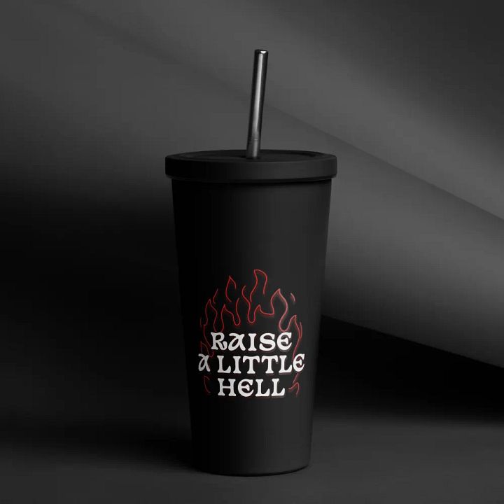 Raise a Little Hell INSULATED TUMBLER WITH A STRAW product image (1)