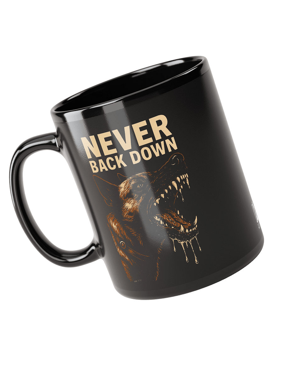 Never Back Down - Black ceramic mug product image (1)