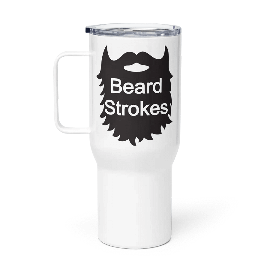 Beard Strokes Travel Mug with Handle (Black Beard) product image (1)