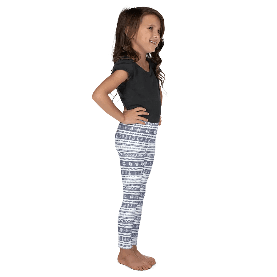 Fairisle Printed Kids Leggings, Navy product image (4)