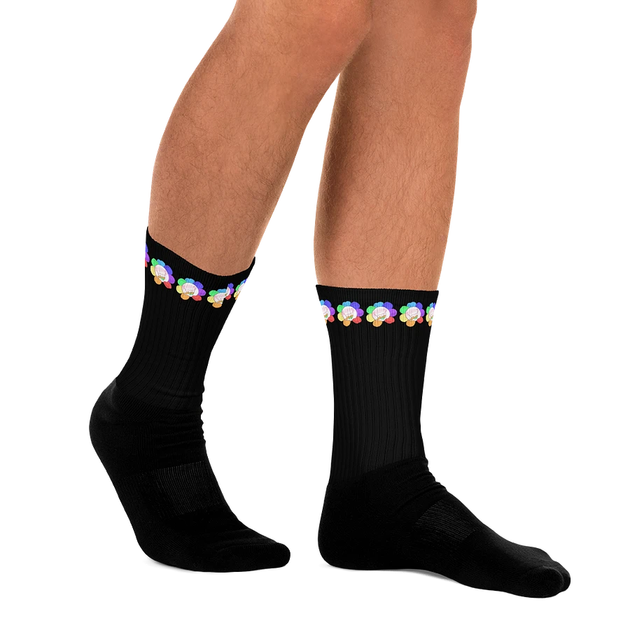 Black Flower Stripe Socks product image (11)