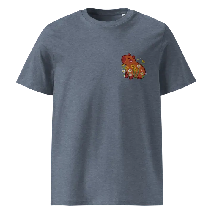 Capybara Daisy Embroidered Organic Cotton Tee product image (20)