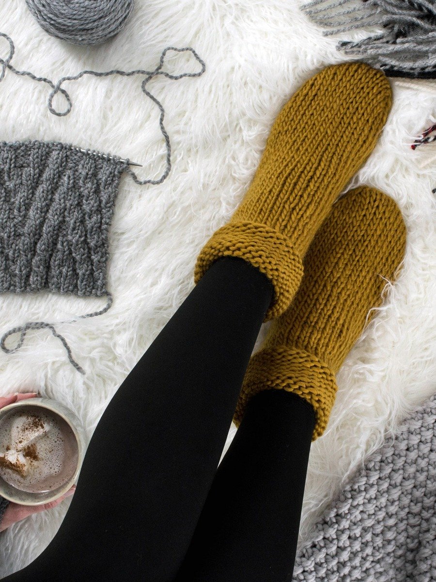 Chunky Sock Knitting Pattern - Falling Leaves product image (2)