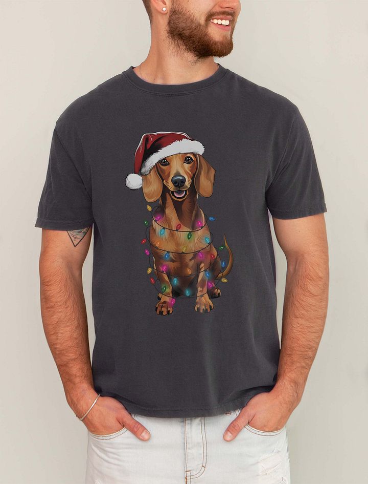 Funny Dachshund(Tan) Christmas T-Shirt for Wiener/Doxie Paw-rents product image (21)