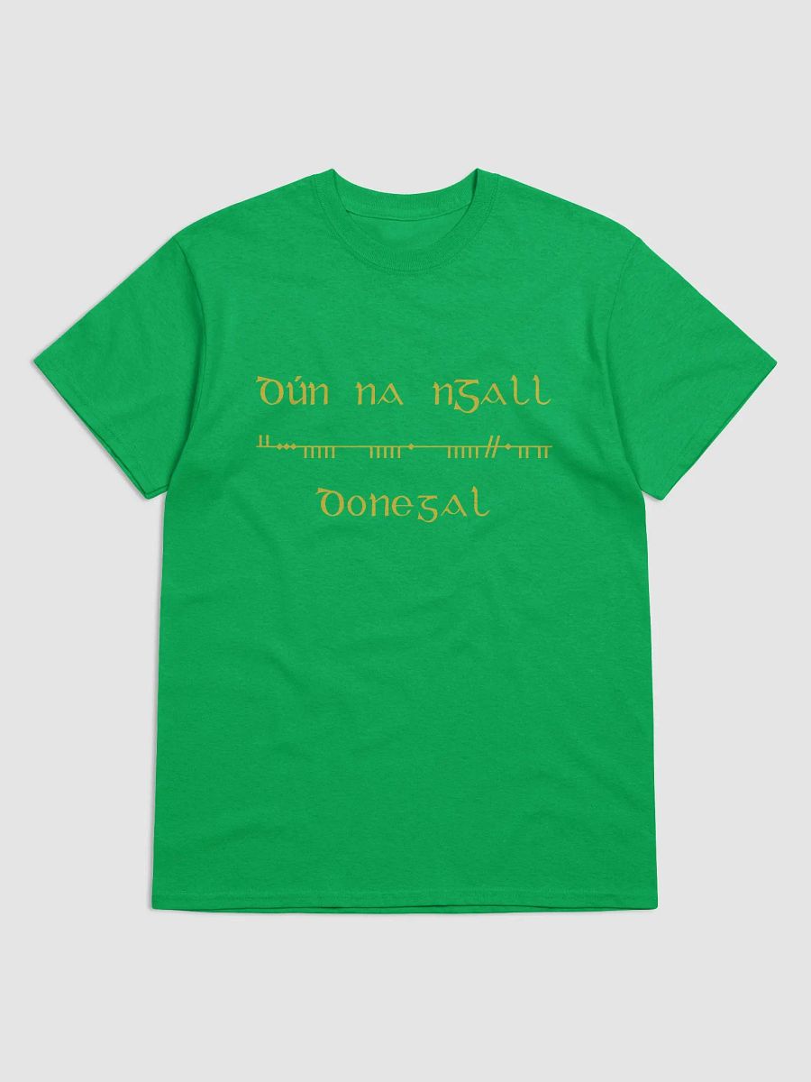 Donegal/Dún na nGall Scholastic style Ogham green printed T-shirt product image (1)
