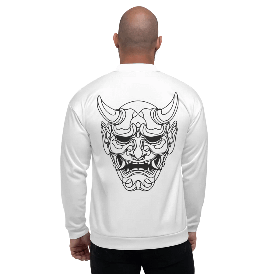 Line Art Oni Mask Bomber Jacket product image (2)
