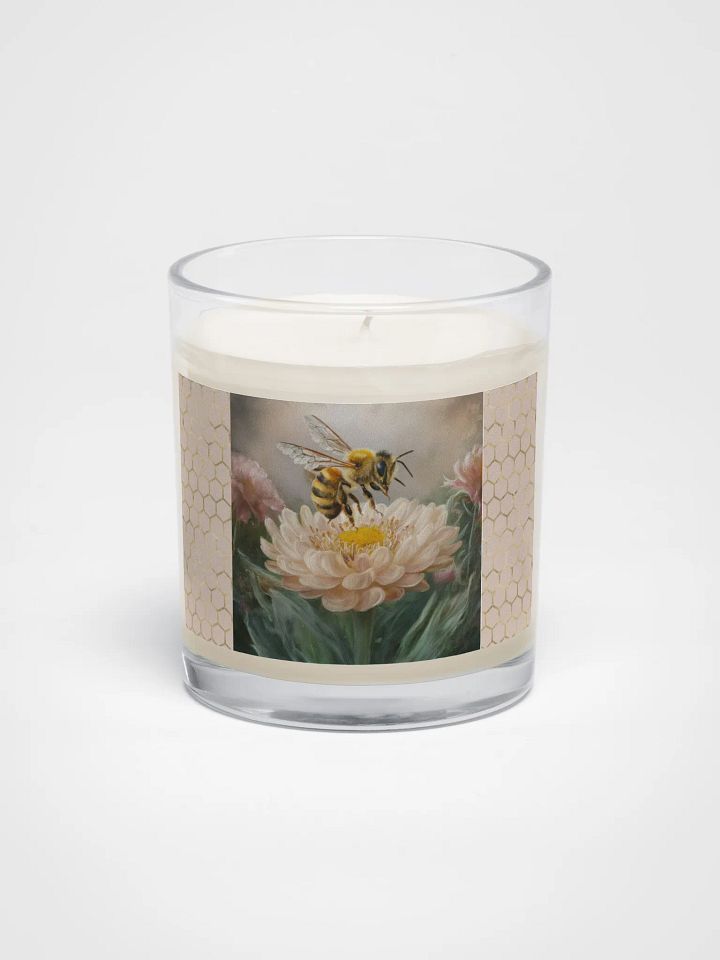 Honeybee on Cream Colored Flower Soy Wax Candle product image (1)