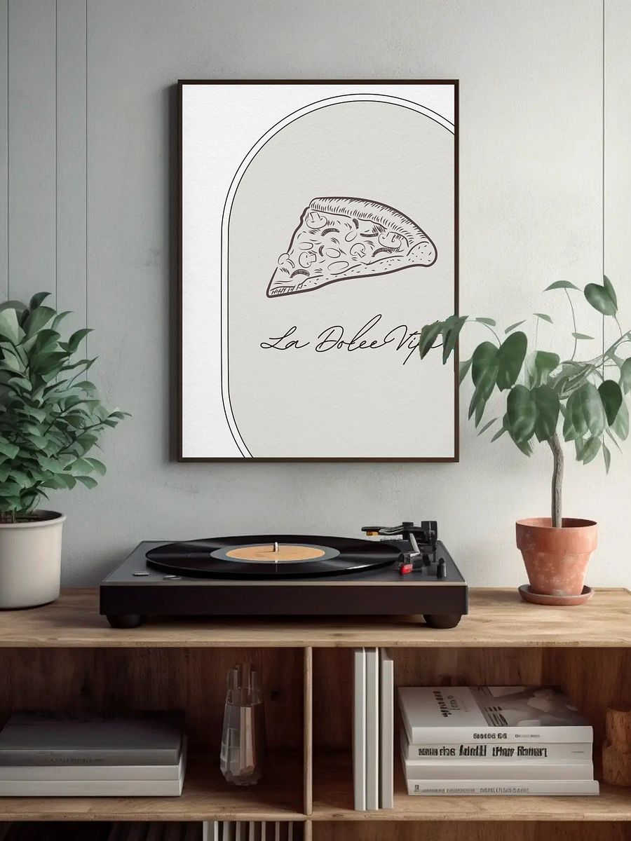 La Dolce Vita Italian Pizza Wall Art - Minimalist Kitchen Decor, Black and White Food Illustration, Modern Pizza Lover Print, Italian Decor product image (4)