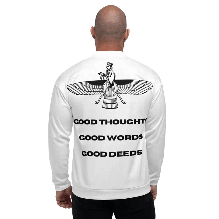 Faravahar Persian Design Jacket Good Thoughts Good Words Good Deeds product image (2)
