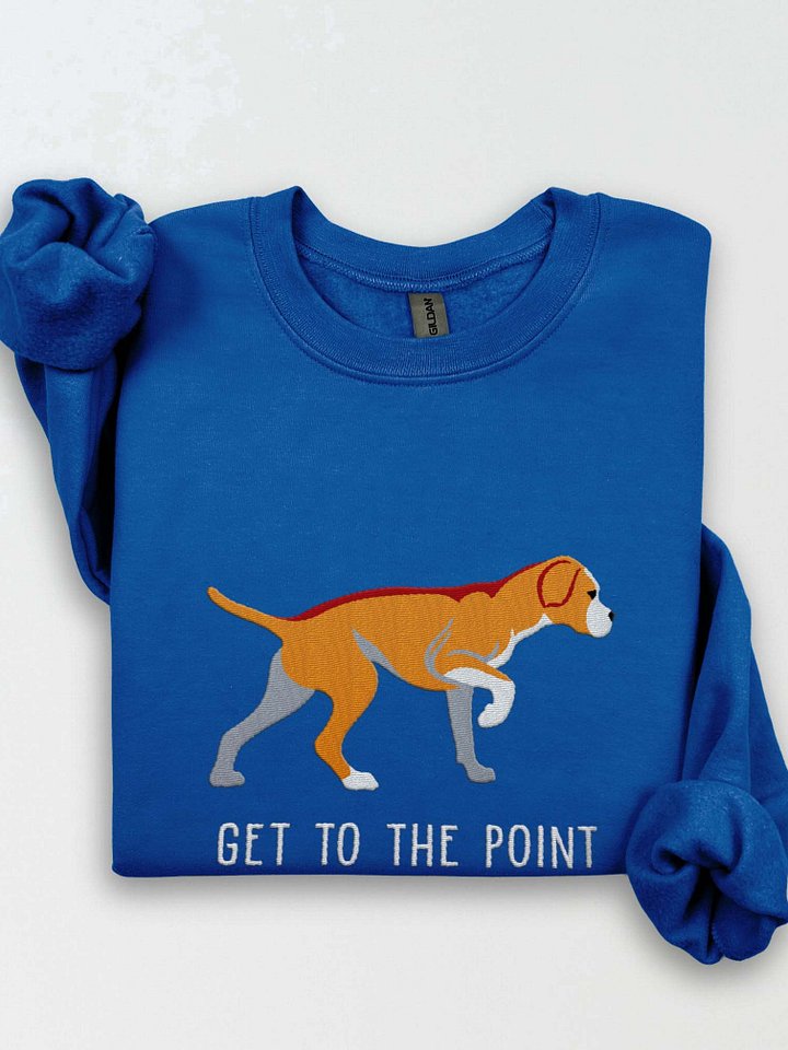 Get to the Point Sweatshirt (Embroidered) of a Portuguese Pointer(Tan) product image (1)