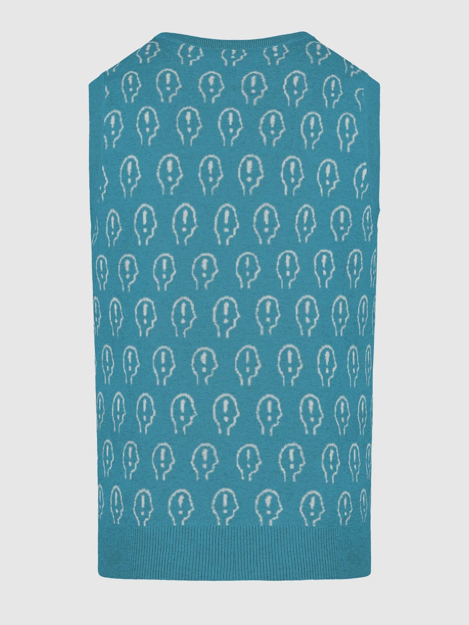 EXCLAIMING MENTALLY (duotone teal) knitwear vest product image (20)
