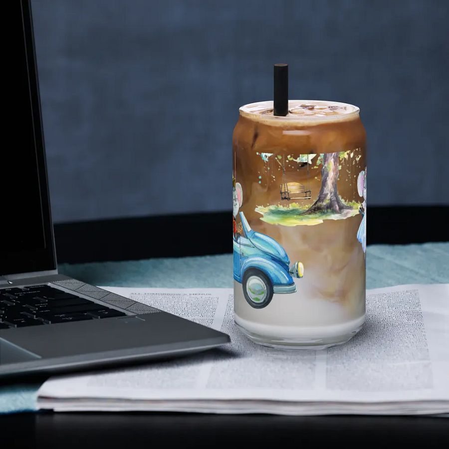 Four Seasons of Love: Love In Full Bloom Can-Shaped Glass | Romantic Spring Drinkware product image (3)