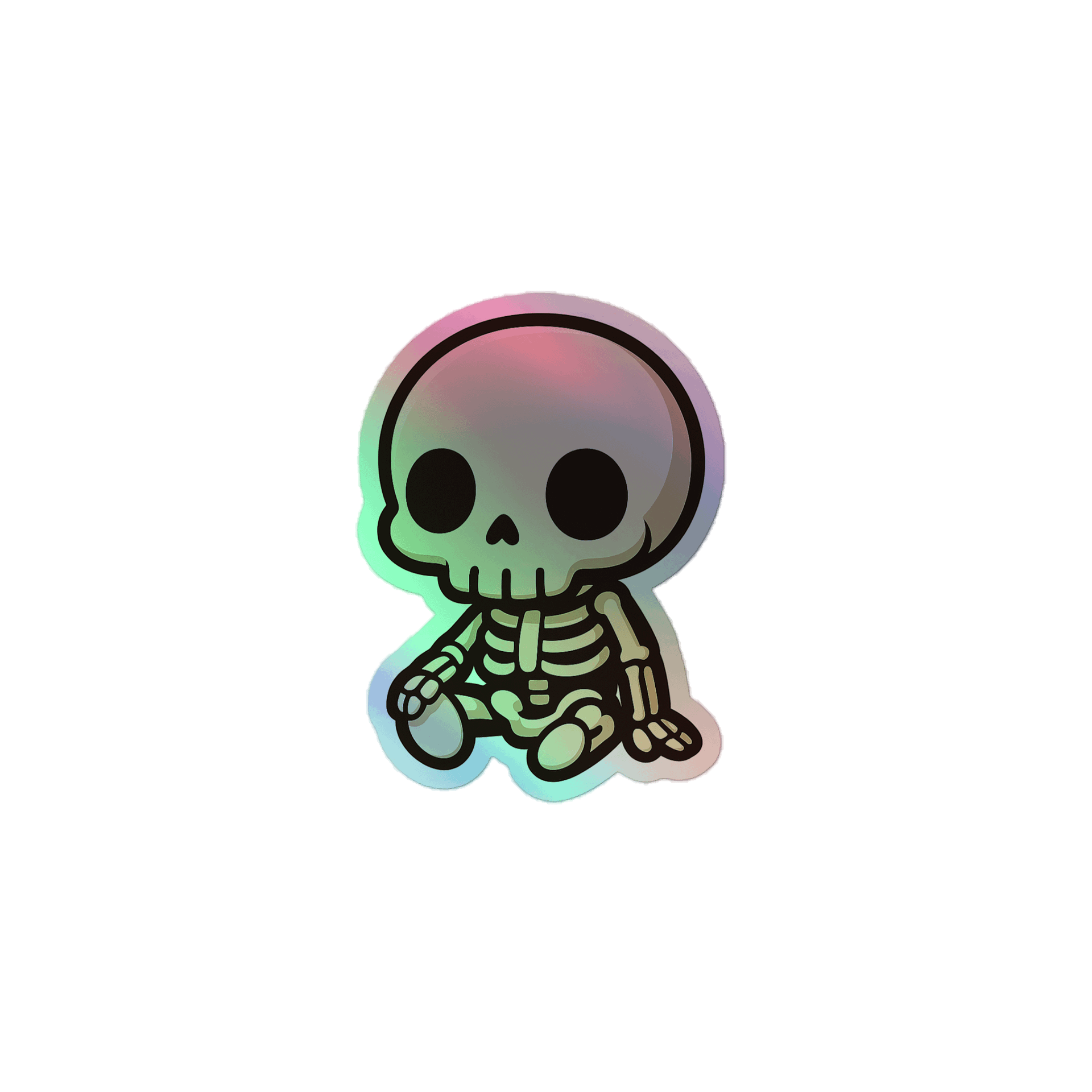 Playful Skeleton Holographic Sticker product image (1)