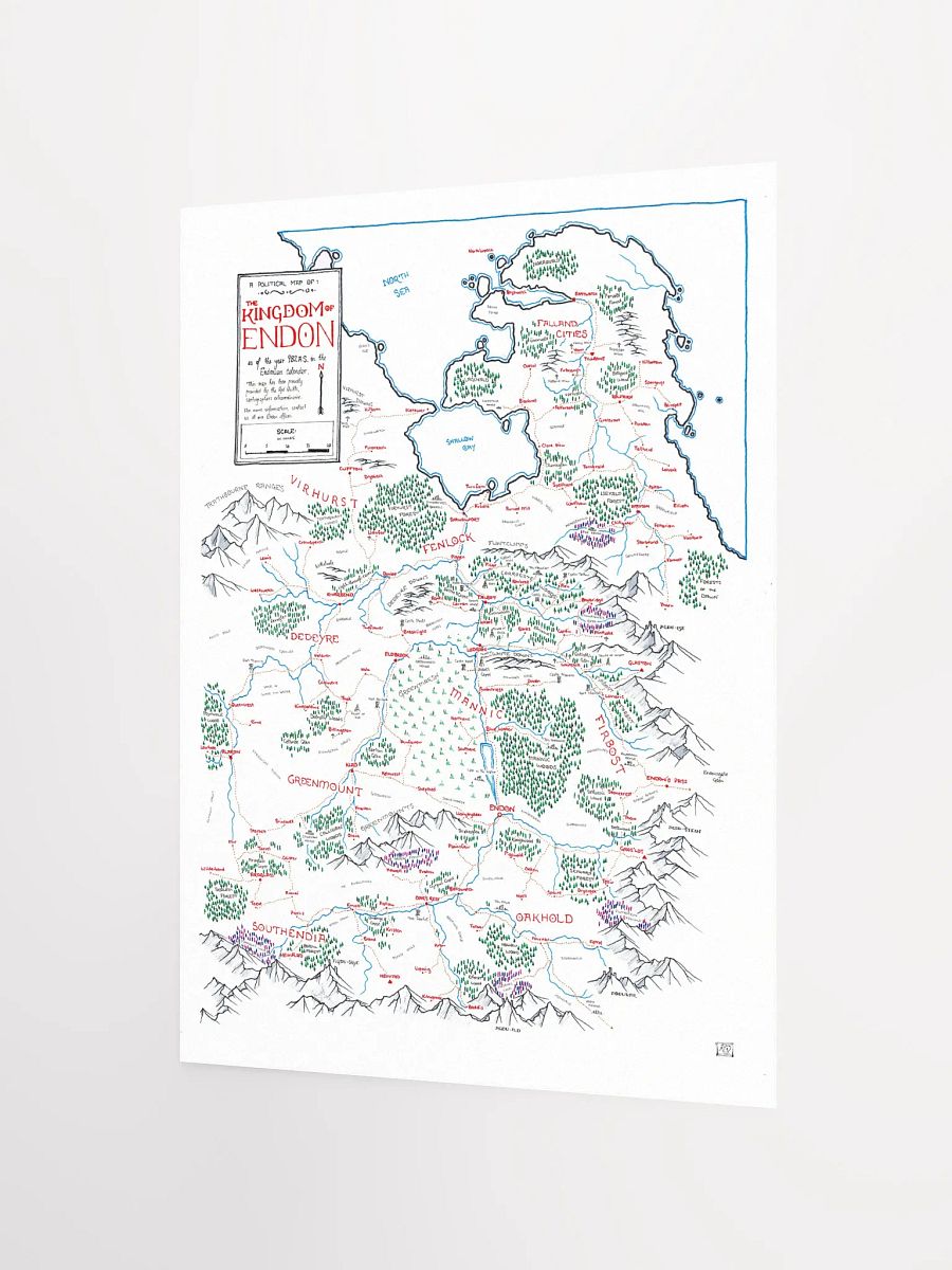 "The Kingdom of Endon" | Printed Map product image (3)