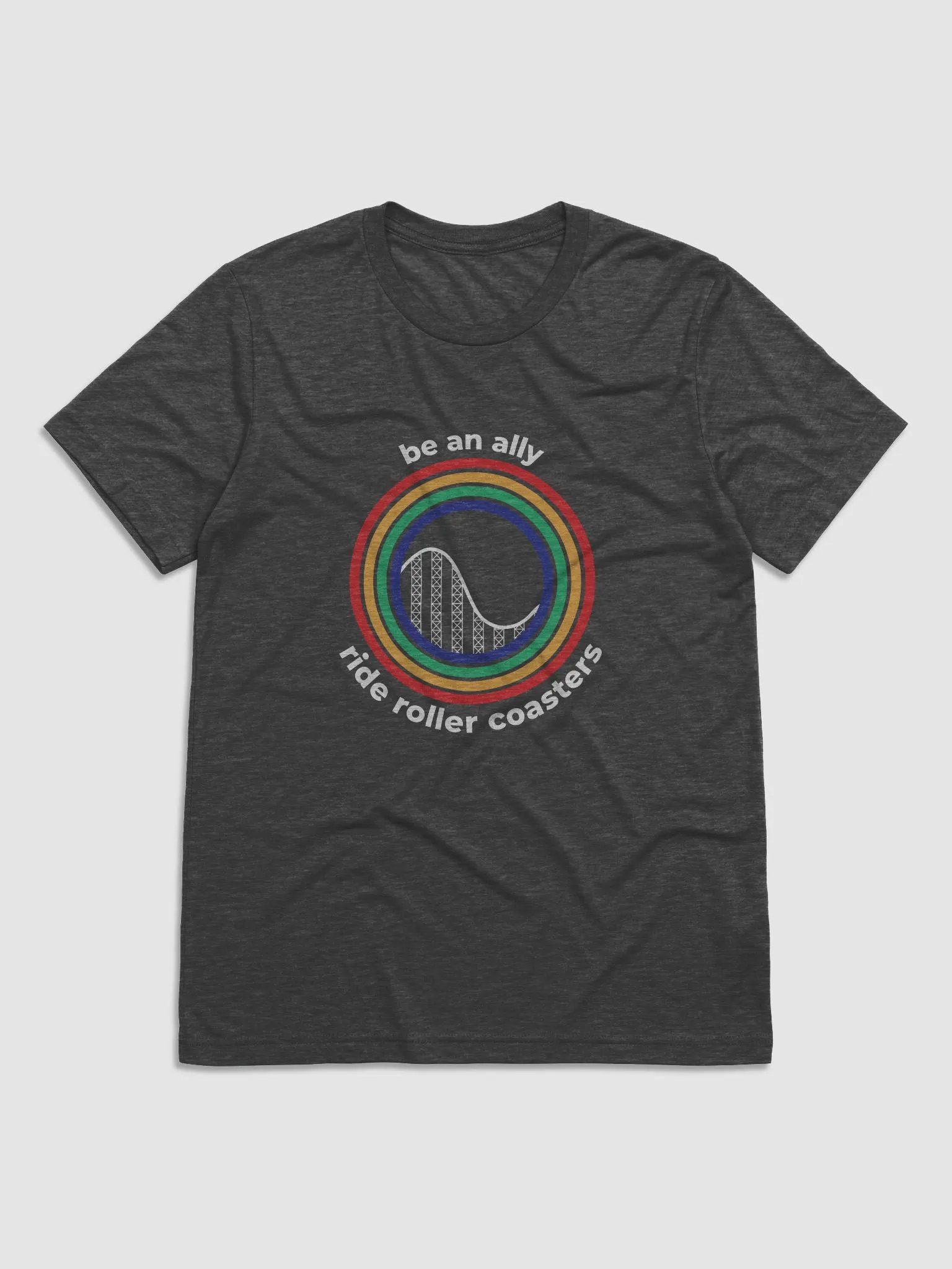 Be an Ally, Ride Rollercoasters (Dark - Tri-Blend) product image (1)