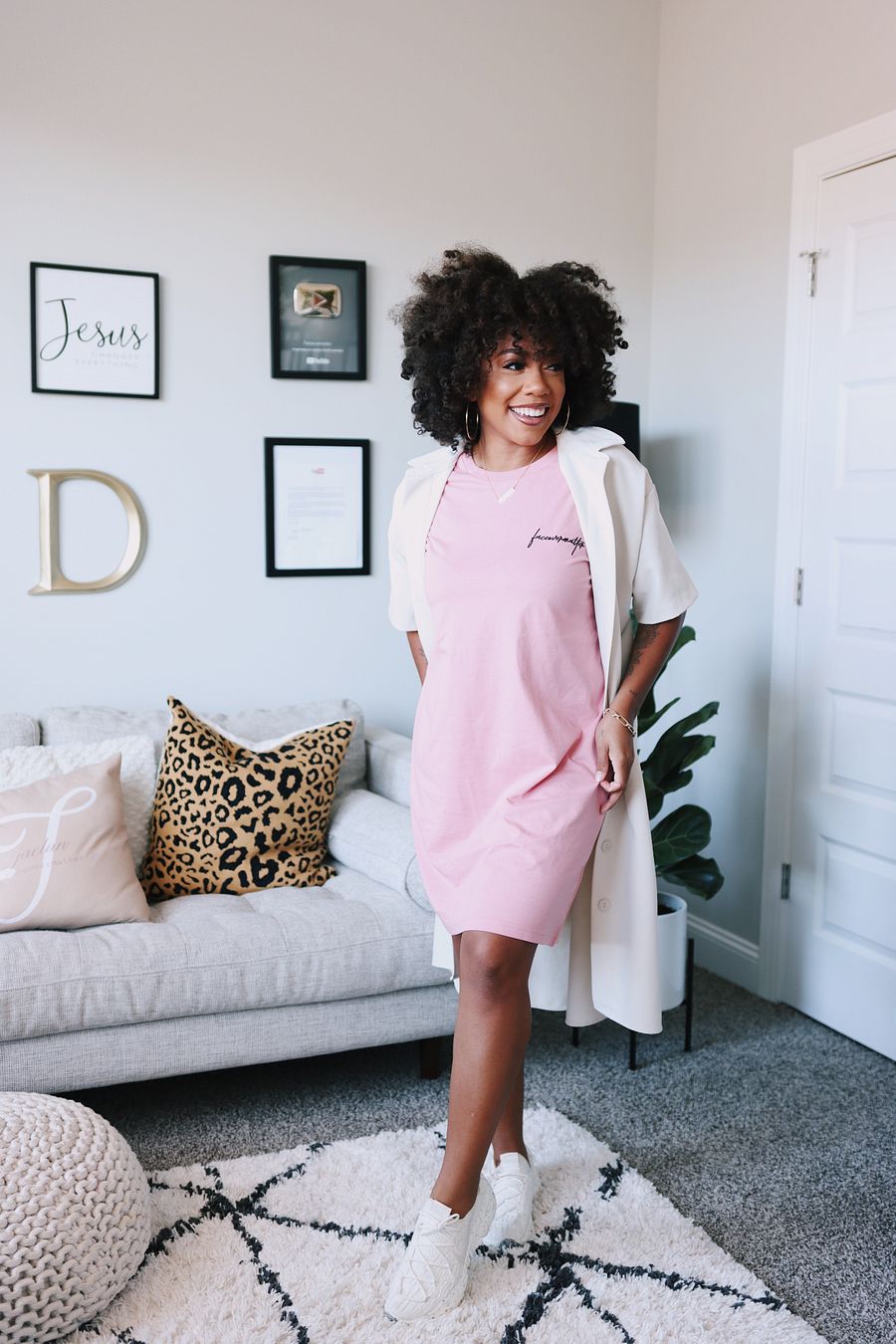 Faceovermatter T-Shirt Dress (Canyon Pink) product image (3)