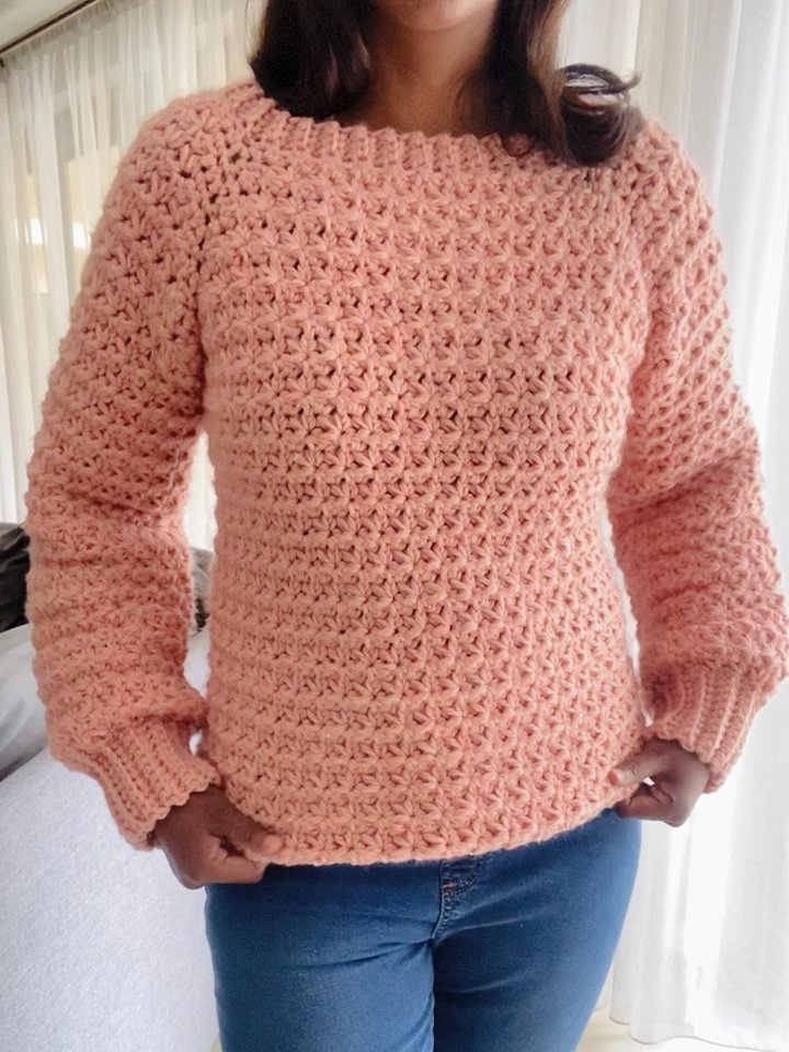 Crochet Raglan Trinity Stitch Sweater CHART ONLY product image (1)