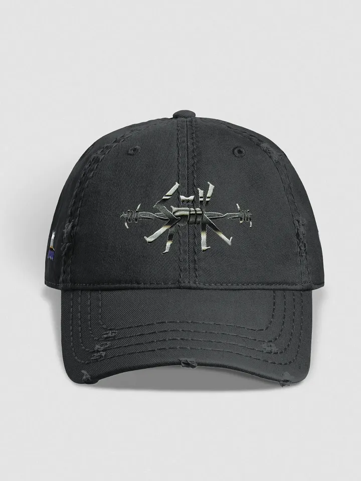 HARD&CORE Spook Barbed Wire Emroidered Distressed Dad Hat product image (1)