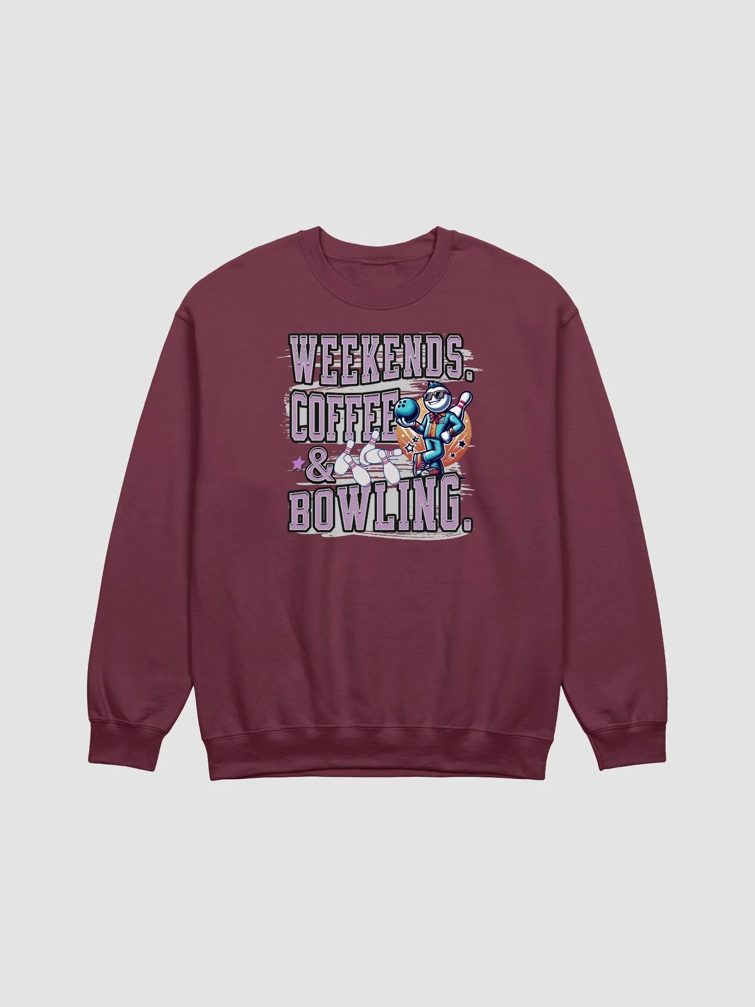 Weekends Coffee And Bowling Vibes Crewneck Sweatshirt product image (9)