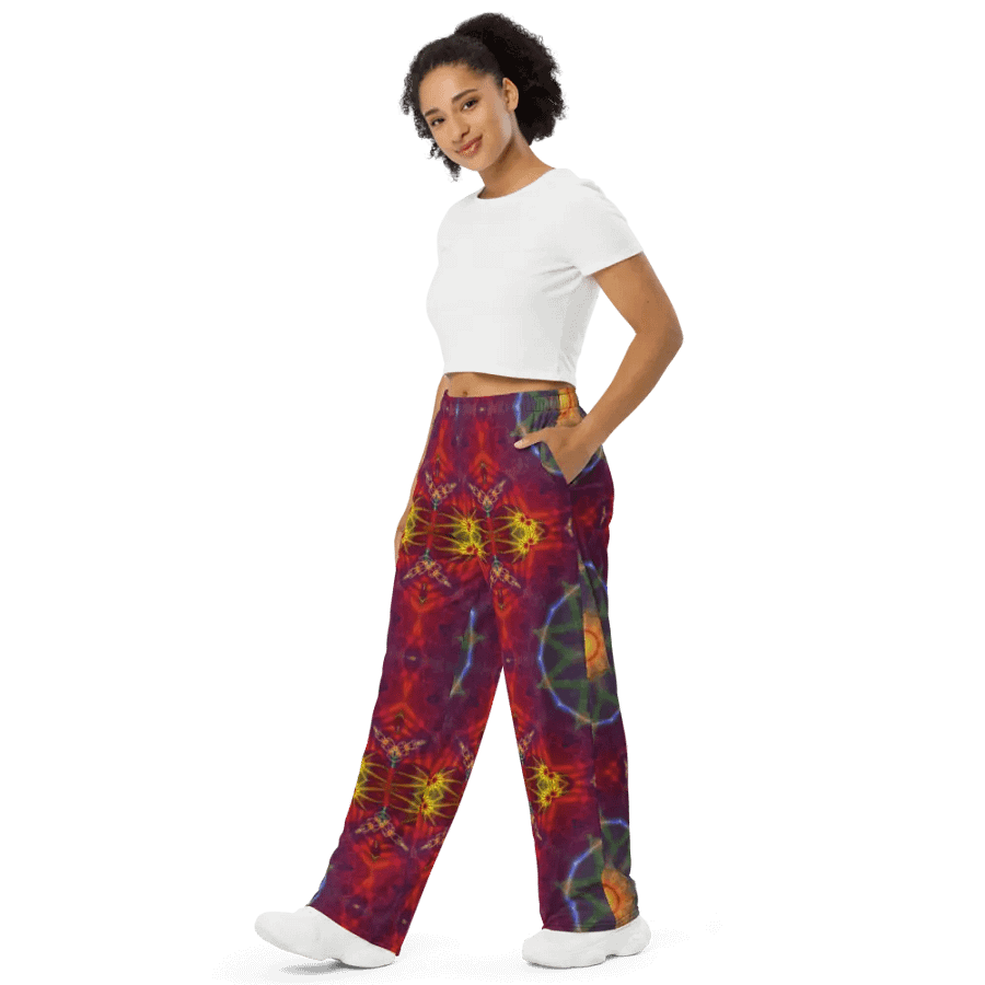 Orange and Purple Kaleidoscope Wideleg Pants product image (10)