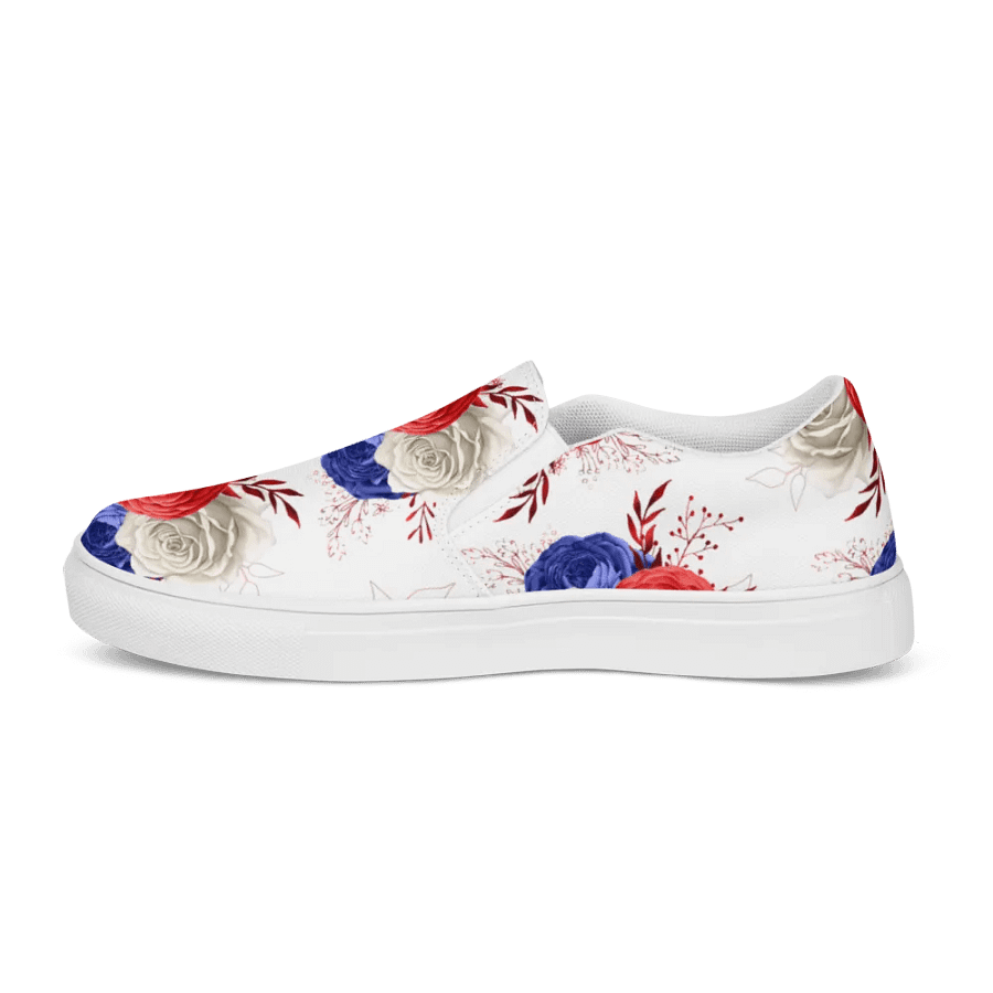 Red, White & Blue Women's Slip-On Canvas Shoes product image (11)
