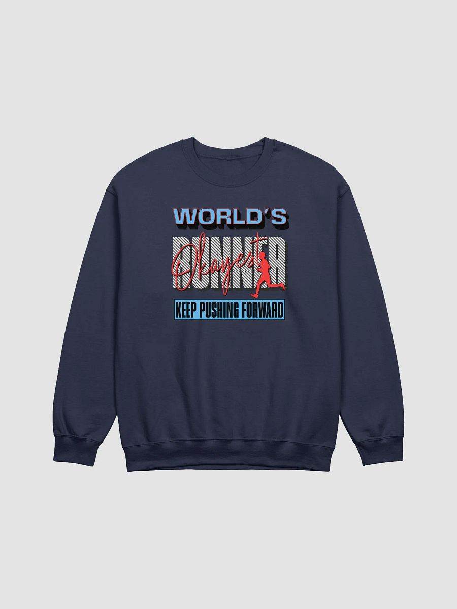 Worlds Okayest Runner Motivational Crewneck Sweatshirt product image (13)