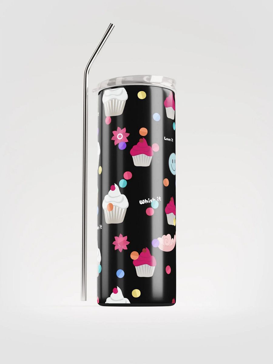 Whimsical Bakery Delight Stainless Steel Tumbler with reusable Straw, leak proof cup lid , Tumbler Mug Drinkware Flasks product image (1)