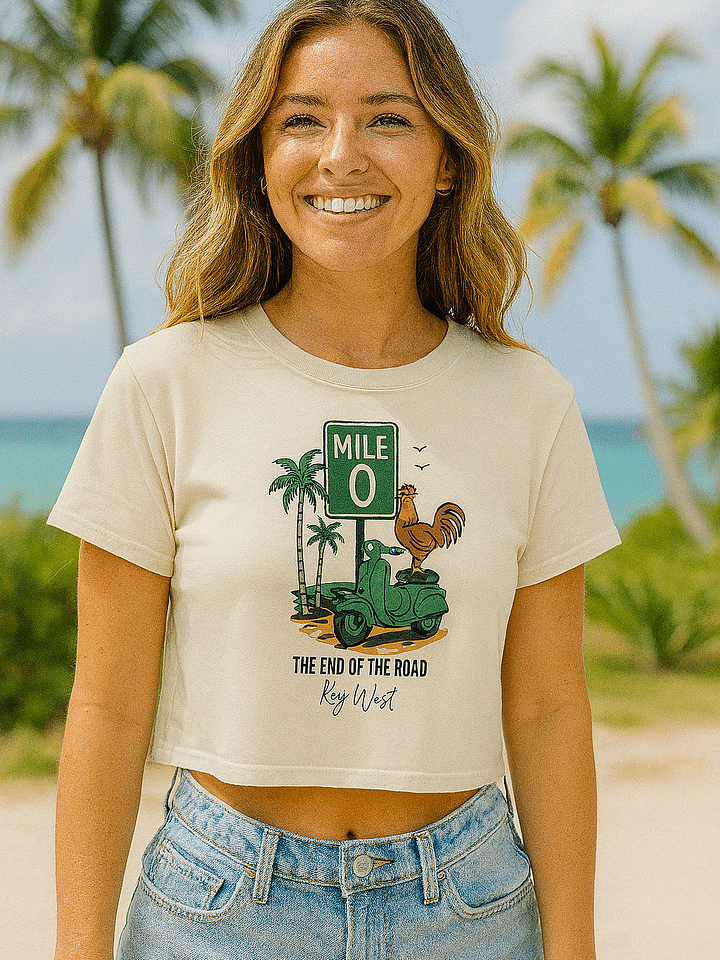 Mile Marker 0 - End of the Road Key West FLA Ladies Crop Top product image (1)