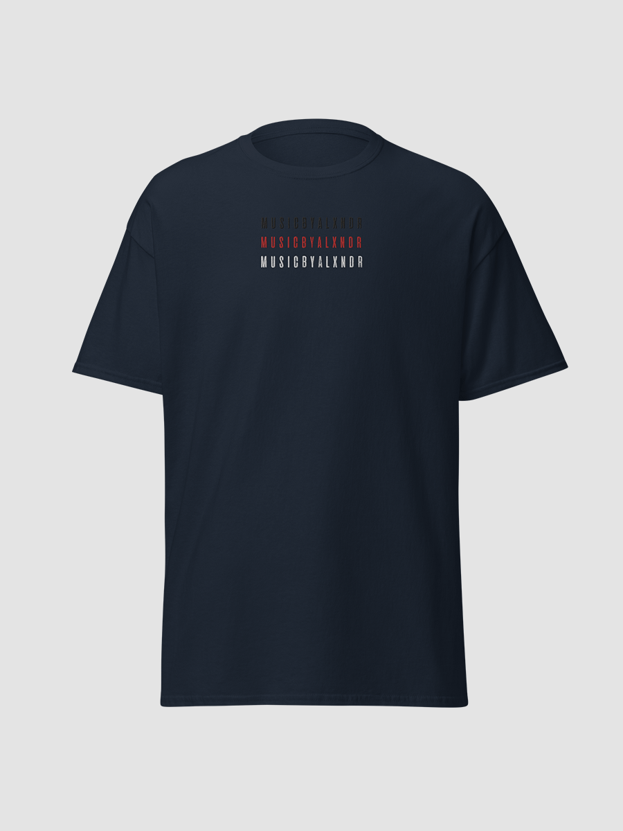 MusicByALXNDR Minimal Trio of Logos Gildan Heavyweight T-Shirt product image (4)