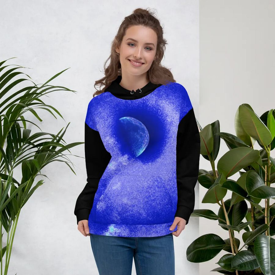 Darkest Disintegrating Moon Unisex Pull Over Hoodie product image (5)