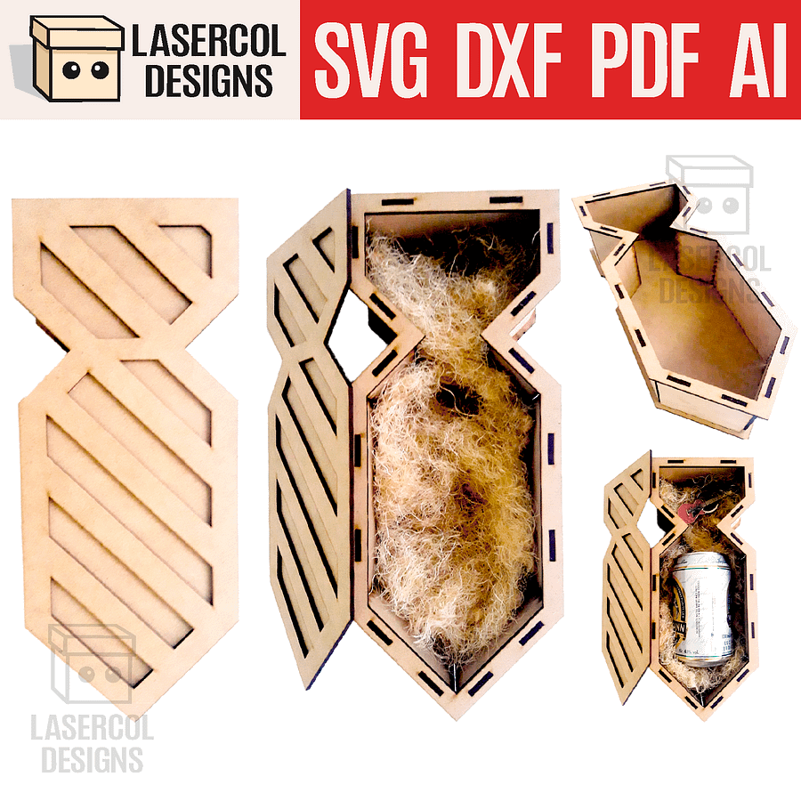 Tie Shaped Box - Laser Cut Files product image (1)