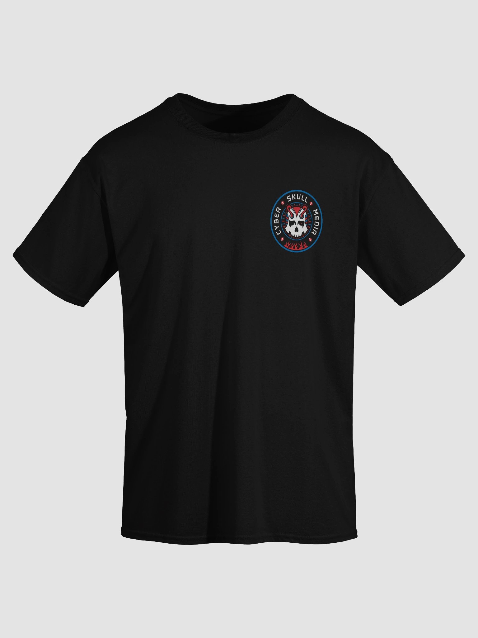 Red, White, & Blue Cyber Skull Media Logo Tee v2 (Basic) product image (3)