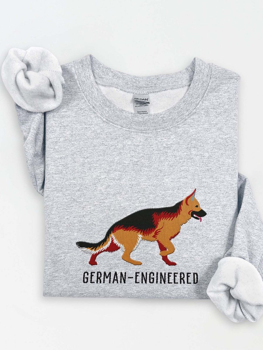 German-Engineered Sweatshirt (Embroidered) of a German Shepherd product image (1)