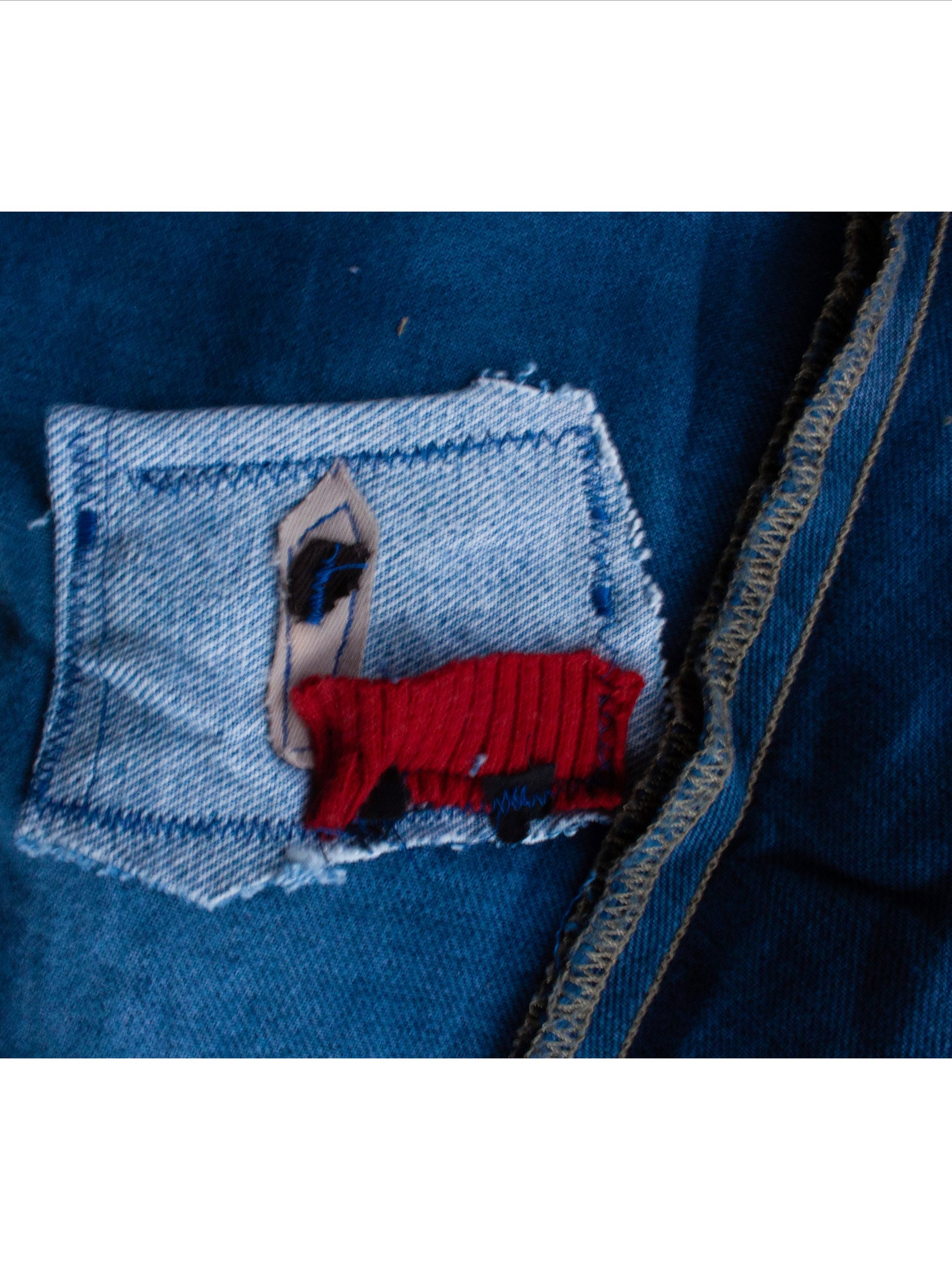 Blue Panel Patchwork Denim Trousers – 32 product image (7)