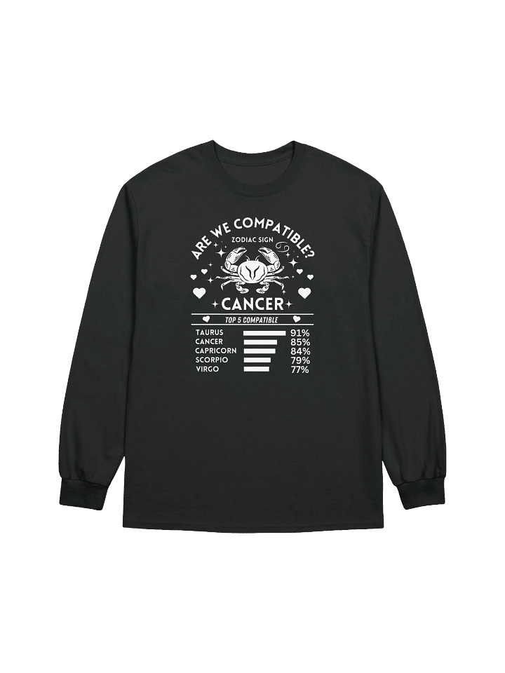 Cancer Zodiac Sign Romantic Compatibility - Gildan Ultra Cotton Unisex Long Sleeve T-Shirt - Dark Colors product image (2)