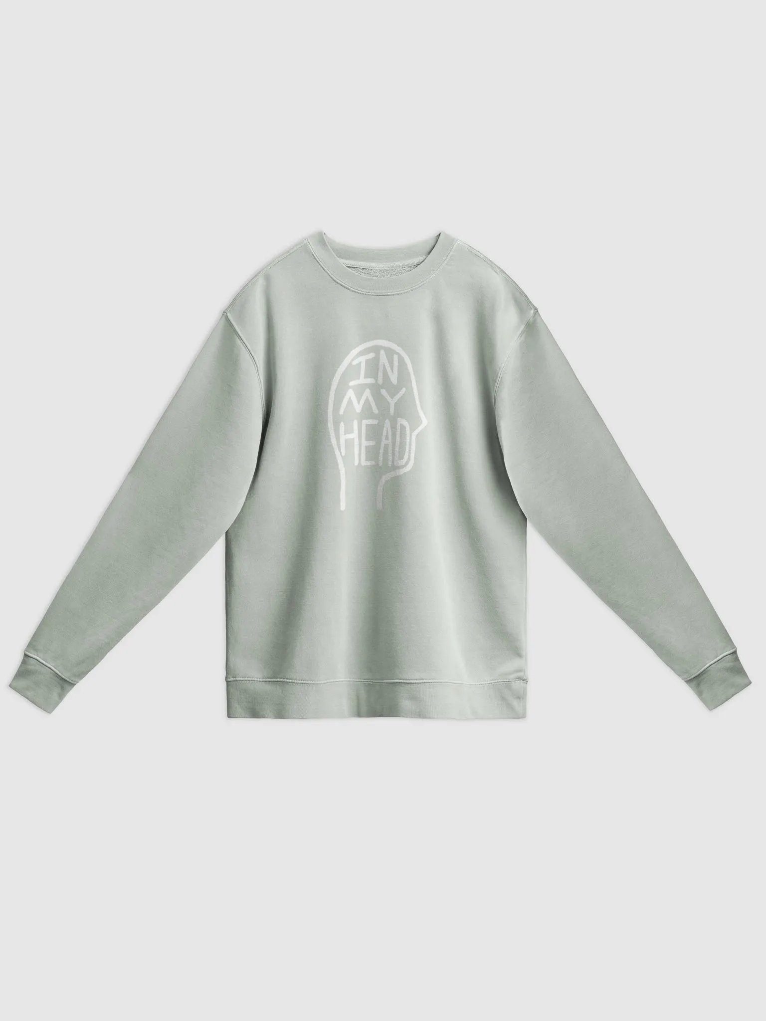 In My Head (white) printed pigment crewneck product image (1)