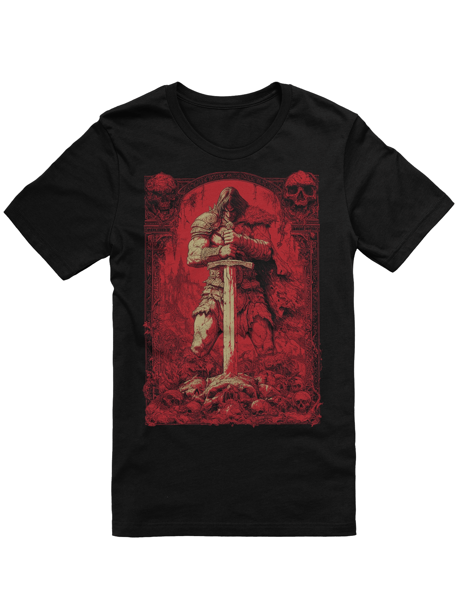 Savage Sword Blood Red Conan Cimmeria Barbarian Robert E. Howard Hyborian Crom, Dark Fantasy T-Shirt product image (1)