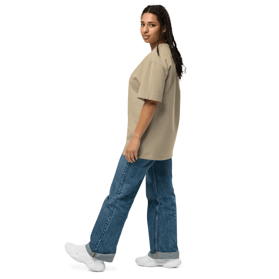 CURRENTLY IN BURNOUT (outline, brass thread) oversized faded neutral tee product image (7)