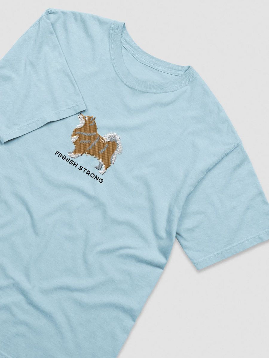 Finnish Strong T-Shirt(Embroidered) of a Finnish Lapphund(Fawn & White) product image (43)
