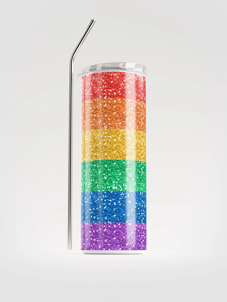 🌈 Sparkling Rainbow Glitter Stainless Steel Tumbler with Reusable Straw | Eco-Friendly 20oz Cup for Vibrant Beverages product image (1)