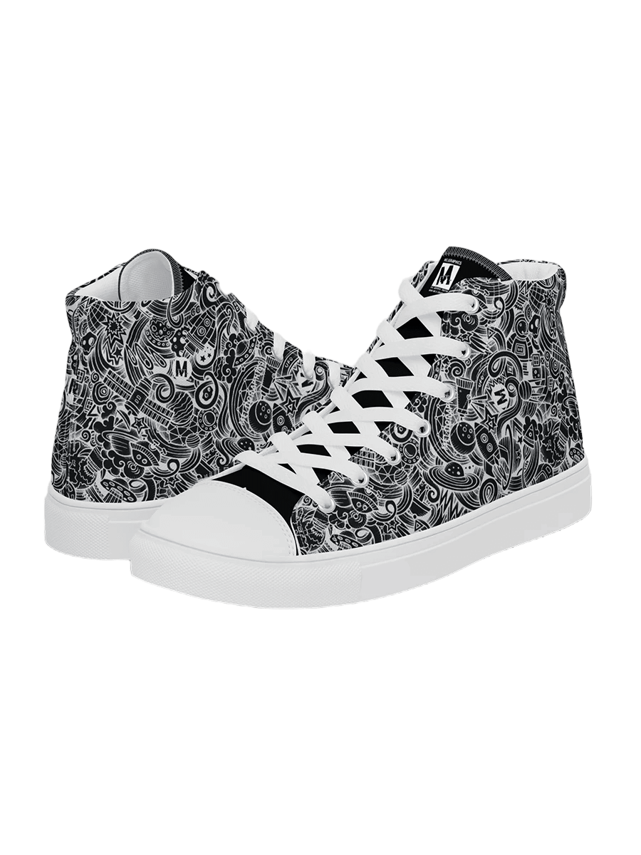 Dark Space Scribble - Men's High Tops | #MadeByMELO product image (2)
