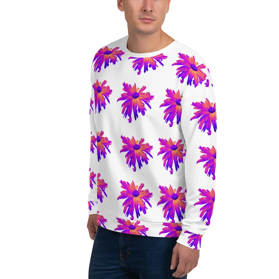 Abstract Pink Floating Daisy Flower Repeating Pattern Design Unisex Sweatshirt product image (9)