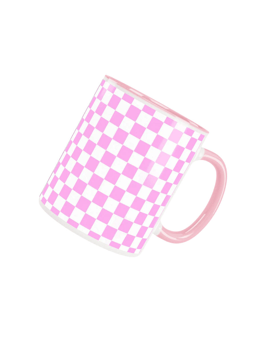 Checkered! Pastel Pink and White Checkers Mug product image (4)