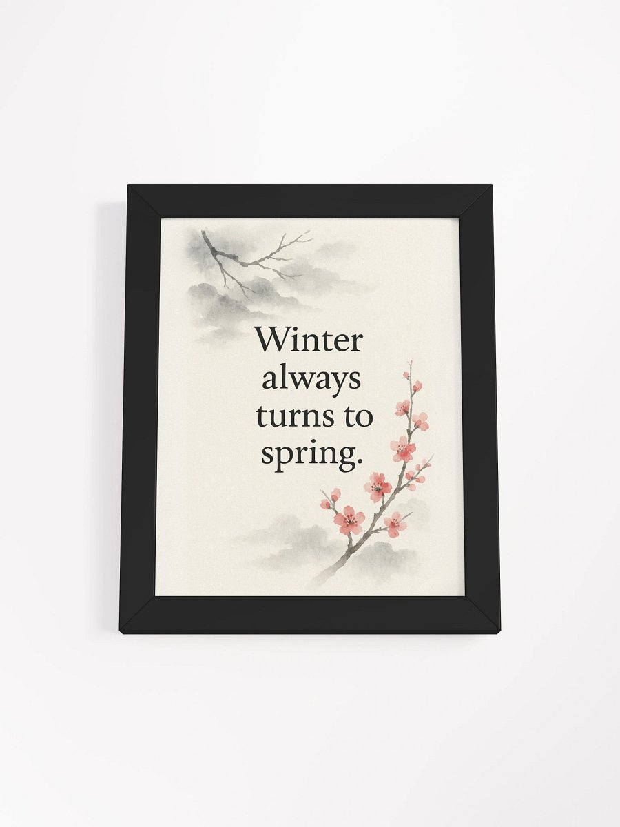 Winter Always Turns to Spring – Nichiren Buddhism Inspirational Wall Art – Japanese Sumi-e Style Print for Home or Altar product image (7)