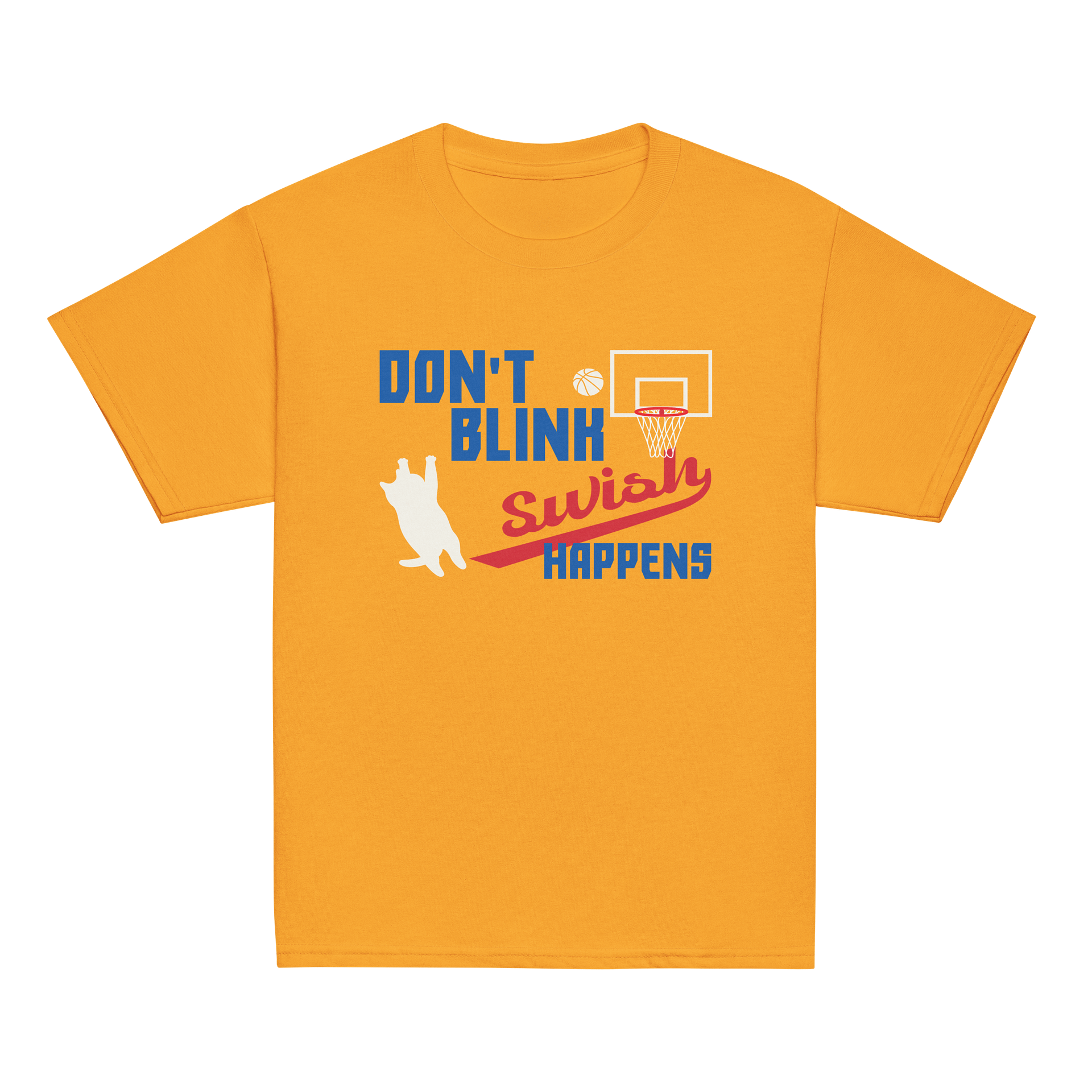 Basketball Cat (DON'T BLINK, Swish HAPPENS) - Youth Heavyweight T-shirt product image (2)