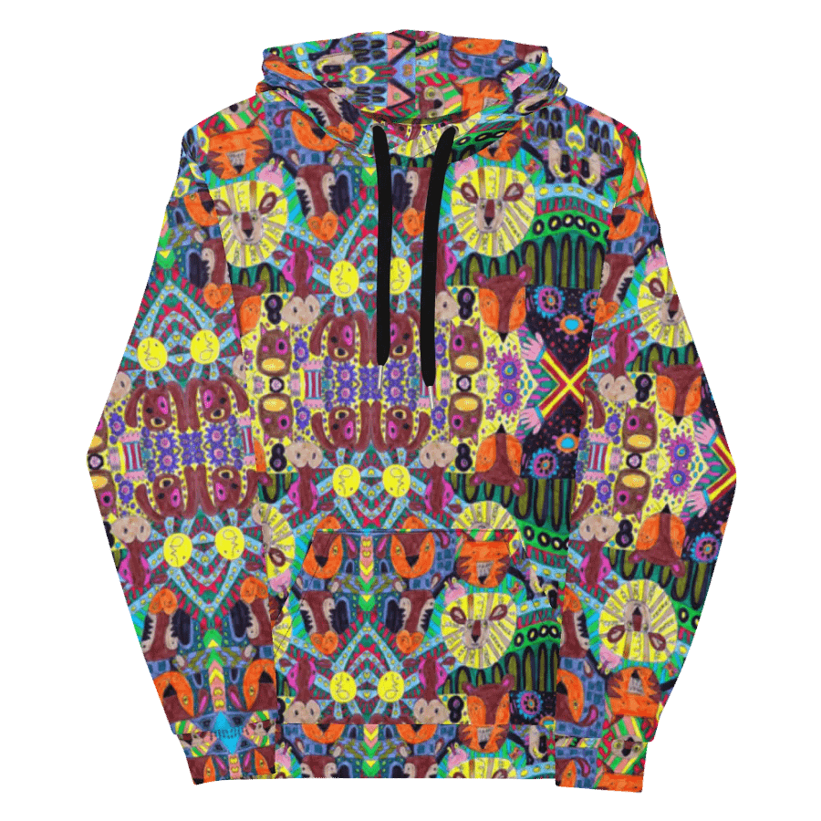 Abstract Doodle Animals Unisex Pull Over Hoodie product image (12)